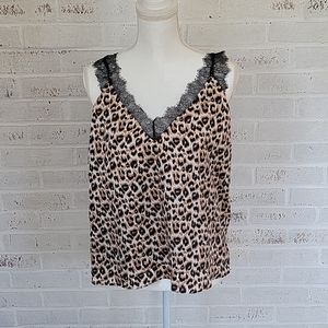 Heartloom Leopard Lace Trim Camisole NWT